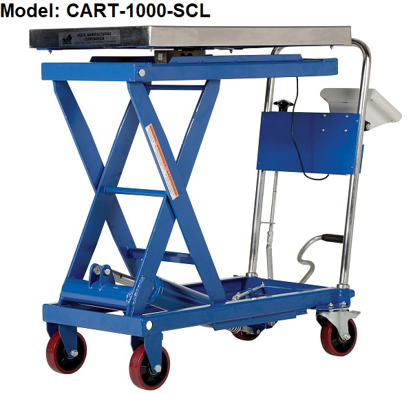 Scissor Lift Table Cart with Built In Scale